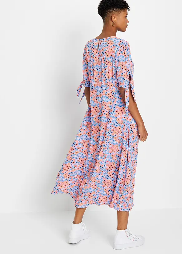 Midikleid aus reiner Viskose in lila von hinten (Totalaufnahme) - bonprix Midikleid aus reiner Viskose in lila von hinten (Totalaufnahme) - bonprix