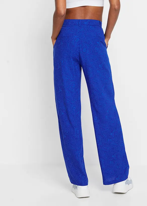 Palazzo-Hose aus fließender Viskose in blau von hinten - bonprix