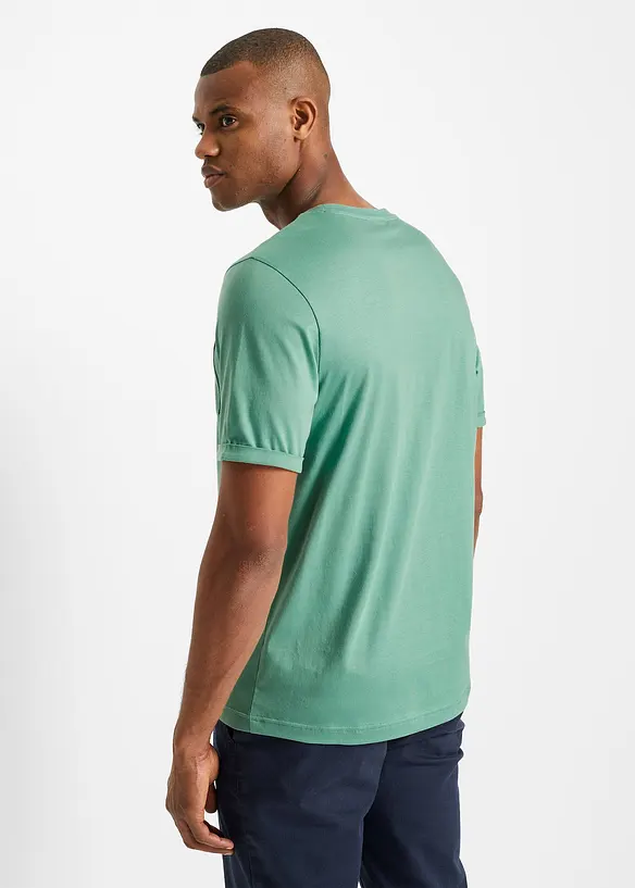 T-Shirt aus reiner Bio-Baumwolle (2er Pack) in grün von hinten (im Anschnitt) - bonprix