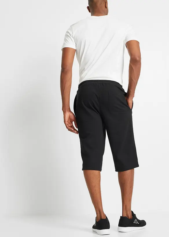 Sweat-Longbermuda in Regular Fit in schwarz von hinten - bonprix