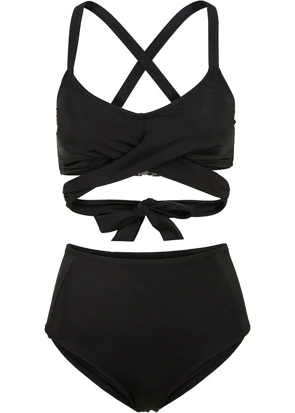 Bustier Bikini (2-tlg.Set) in schwarz von vorne - bonprix