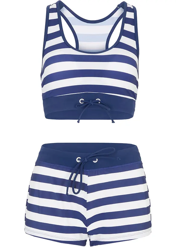 Bustier Bikini (2-tlg.Set) in blau von vorne - bonprix