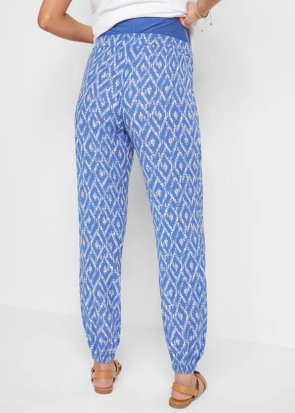 Leichte Umstandshose aus Viskose, Loose Fit in blau von hinten - bonprix