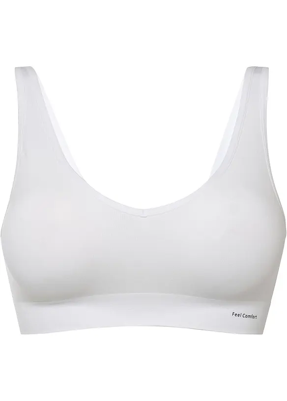 Feel Comfort Seamless Bustier in weiß von vorne - bpc bonprix collection