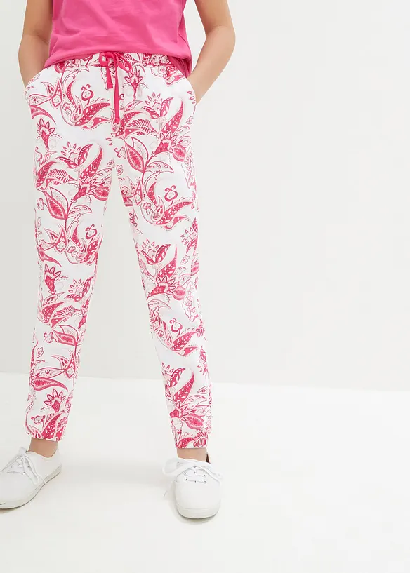 Jersey-Hose aus reiner Baumwolle in pink von vorne - bonprix