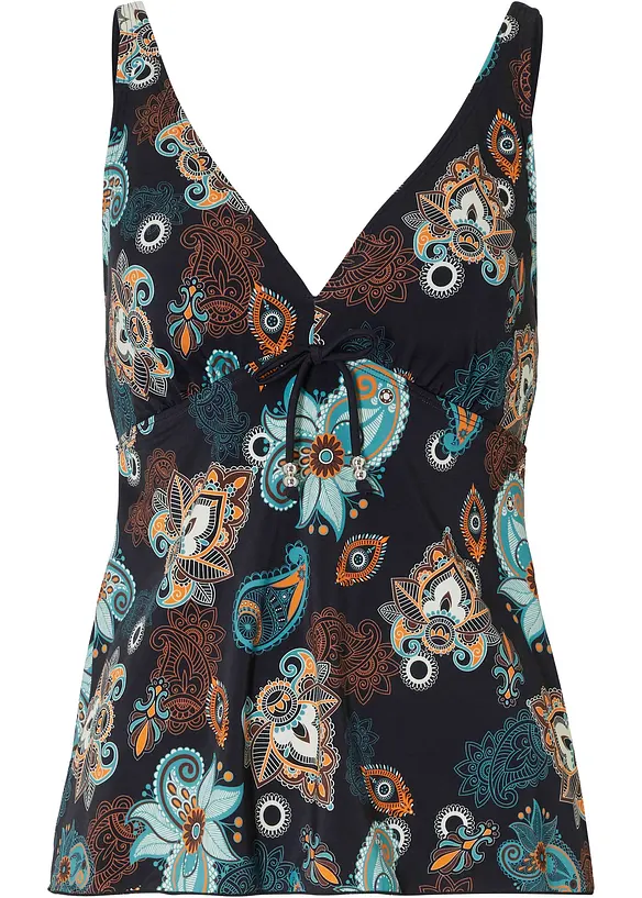 Tankini Oberteil in schwarz von vorne - bonprix