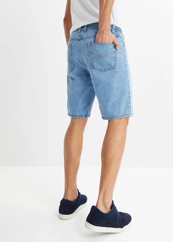 Jeans-Bermuda mit Dehnbund, Classic Fit in blau von hinten - bonprix
