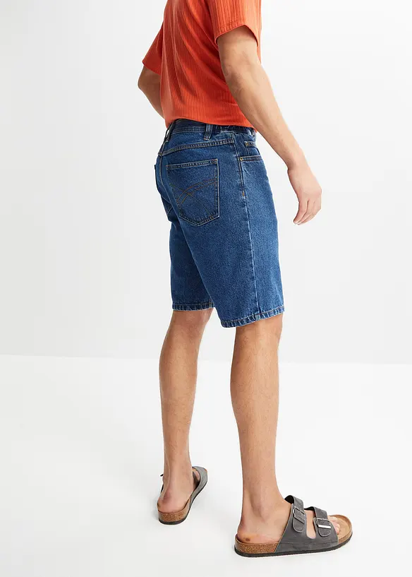 Jeans-Bermuda mit Dehnbund, Classic Fit in blau von hinten - bonprix