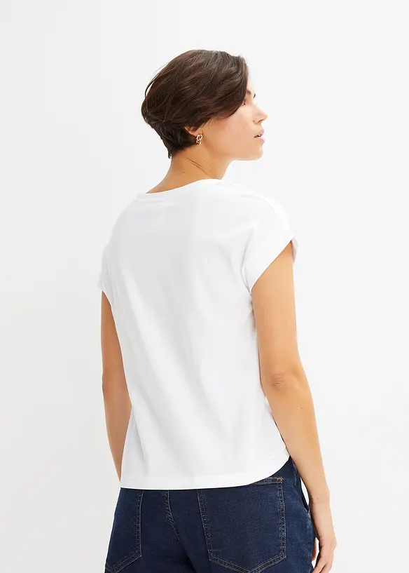 Shirt mit Pusteblumen in weiß von hinten (im Anschnitt) - bonprix Shirt mit Pusteblumen in weiß von hinten (im Anschnitt) - bonprix