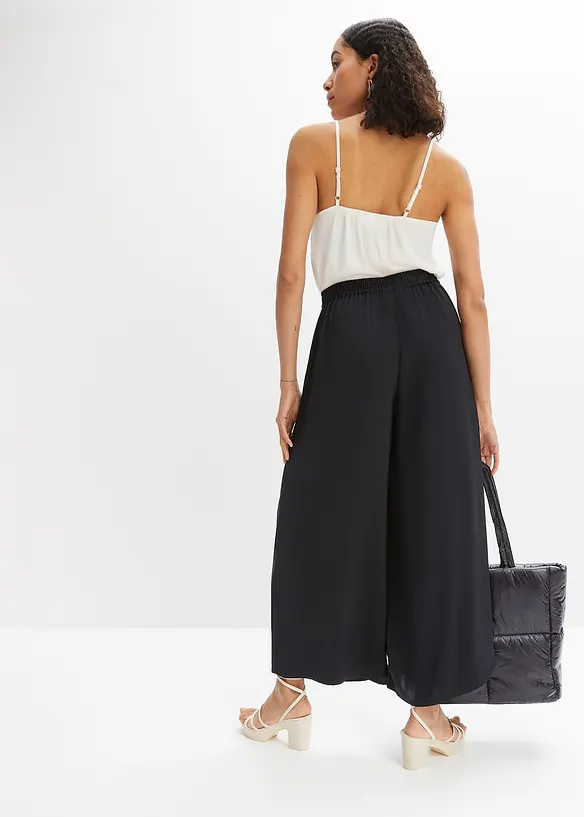 Culotte aus fließendem Satin in schwarz von hinten - bonprix Culotte aus fließendem Satin in schwarz von hinten - bonprix