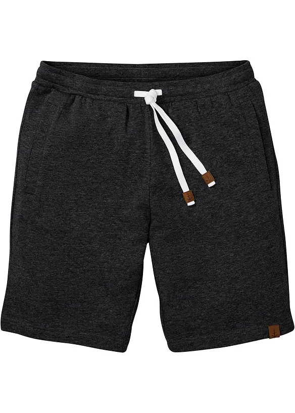 Sweat-Bermuda in Regular Fit in schwarz von vorne - bonprix