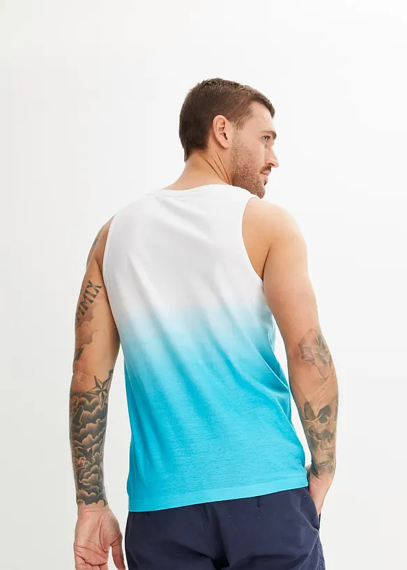 Tanktop aus reiner Baumwolle (2er Pack) in blau von hinten (im Anschnitt) - bonprix
