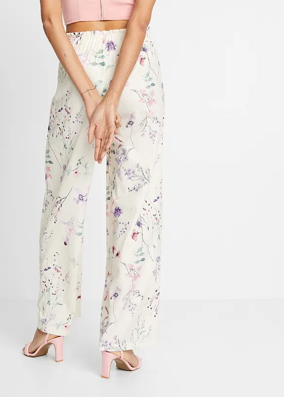 Jersey-Hose aus luftigem Crêpe in beige von hinten - bonprix Jersey-Hose aus luftigem Crêpe in beige von hinten - bonprix