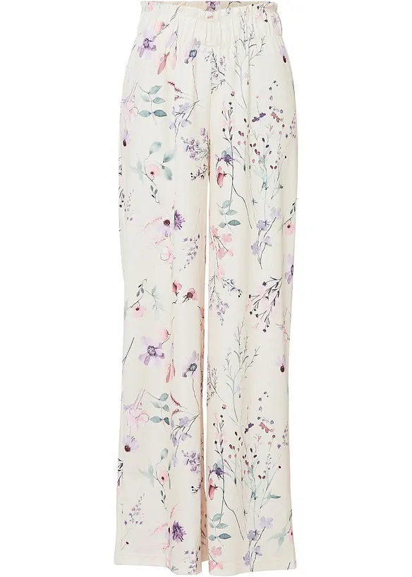 Jersey-Hose aus luftigem Crêpe in beige von vorne - bonprix Jersey-Hose aus luftigem Crêpe in beige von vorne - bonprix