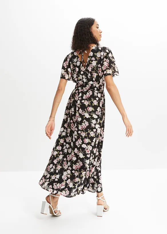 Ausgestelltes Maxikleid in schwarz von hinten (Totalaufnahme) - bonprix Ausgestelltes Maxikleid in schwarz von hinten (Totalaufnahme) - bonprix