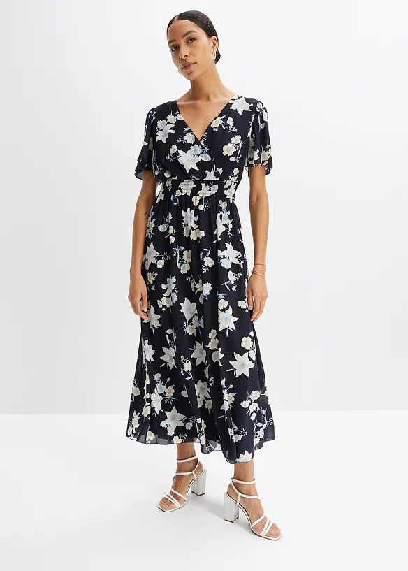 Ausgestelltes Maxikleid in schwarz von vorne (Totalaufnahme) - bonprix Ausgestelltes Maxikleid in schwarz von vorne (Totalaufnahme) - bonprix
