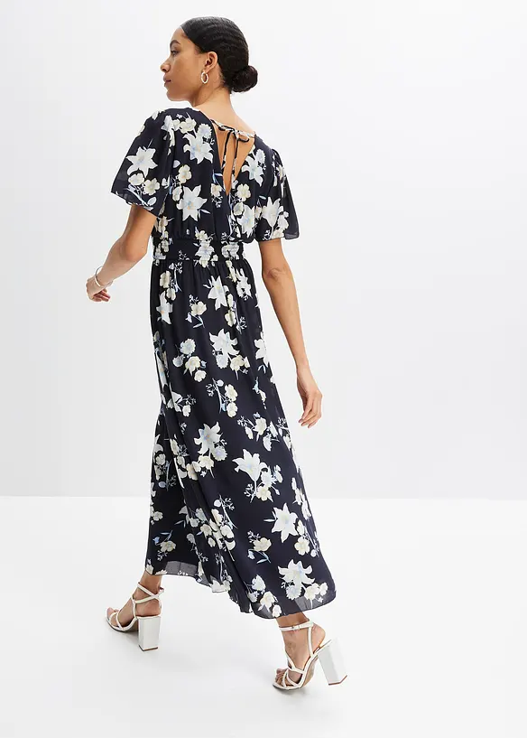 Ausgestelltes Maxikleid in schwarz von hinten (Totalaufnahme) - bonprix Ausgestelltes Maxikleid in schwarz von hinten (Totalaufnahme) - bonprix