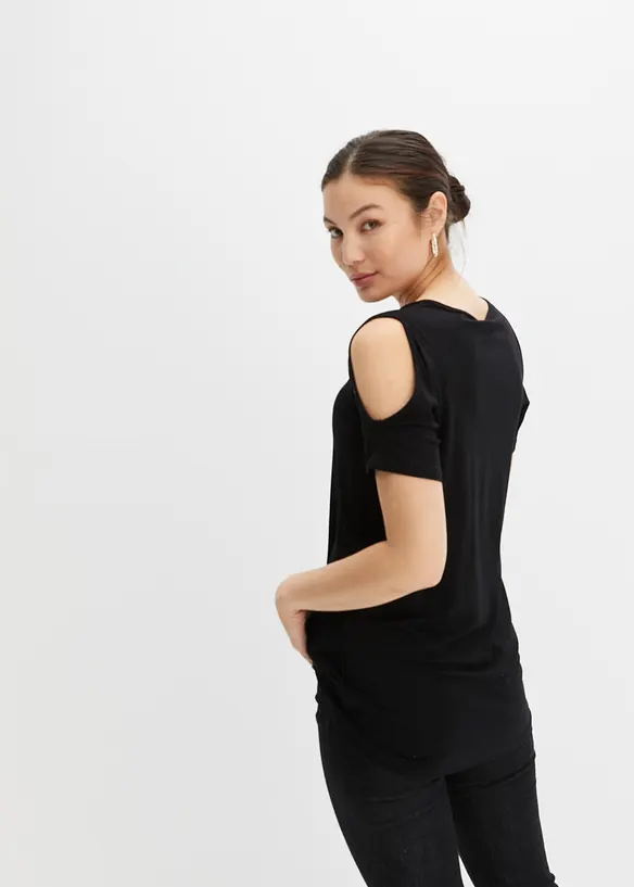 Shirt mit Straps in schwarz von hinten (im Anschnitt) - bonprix