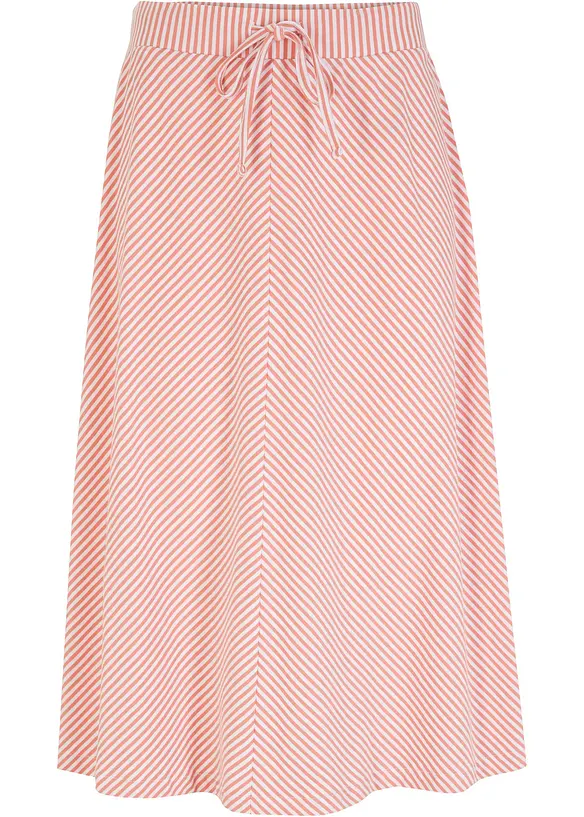 Jersey-Rock mit Streifen, knieumspielend in rosa von vorne - bonprix Jersey-Rock mit Streifen, knieumspielend in rosa von vorne - bonprix