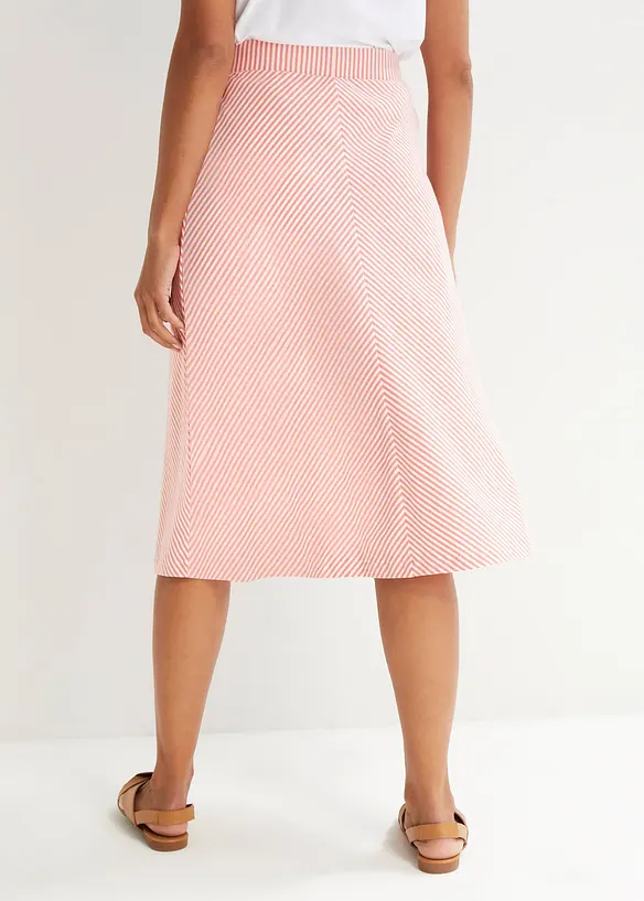 Jersey-Rock mit Streifen, knieumspielend in rosa von hinten - bonprix Jersey-Rock mit Streifen, knieumspielend in rosa von hinten - bonprix
