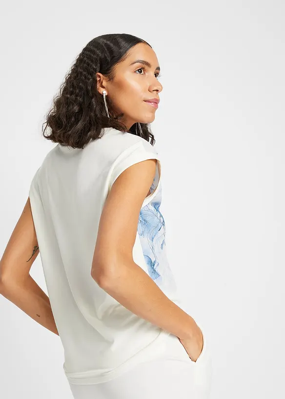 Shirtbluse in weiß von hinten (im Anschnitt) - bonprix