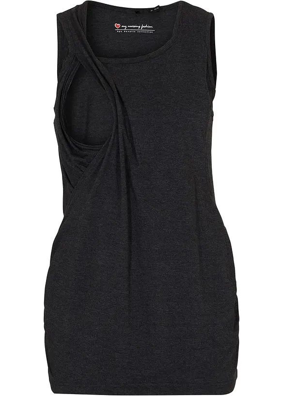 2-in-1 Umstands- und Stilltop aus Jersey in schwarz von vorne - bonprix