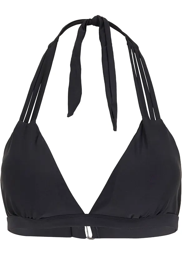 Triangel Bikini Oberteil in schwarz von vorne - BODYFLIRT
