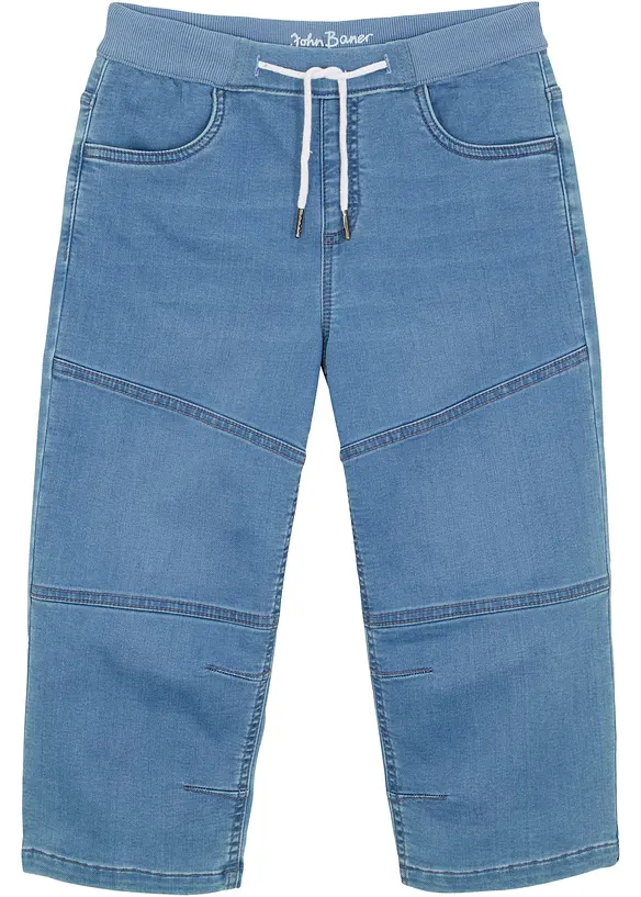 Jungen Jeans Bermuda mit Waschung, Regular Fit in blau von vorne - John Baner JEANSWEAR