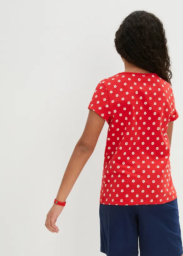 T-Shirt aus reiner Bio-Baumwolle (2er Pack) in rot von hinten (im Anschnitt) - bonprix