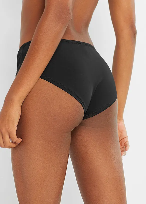 Panty mit recyceltem Polyamid in schwarz von hinten - bonprix