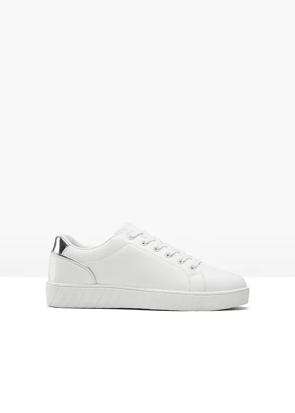 Sneaker mit Metallic-Details in weiß von vorne - bonprix