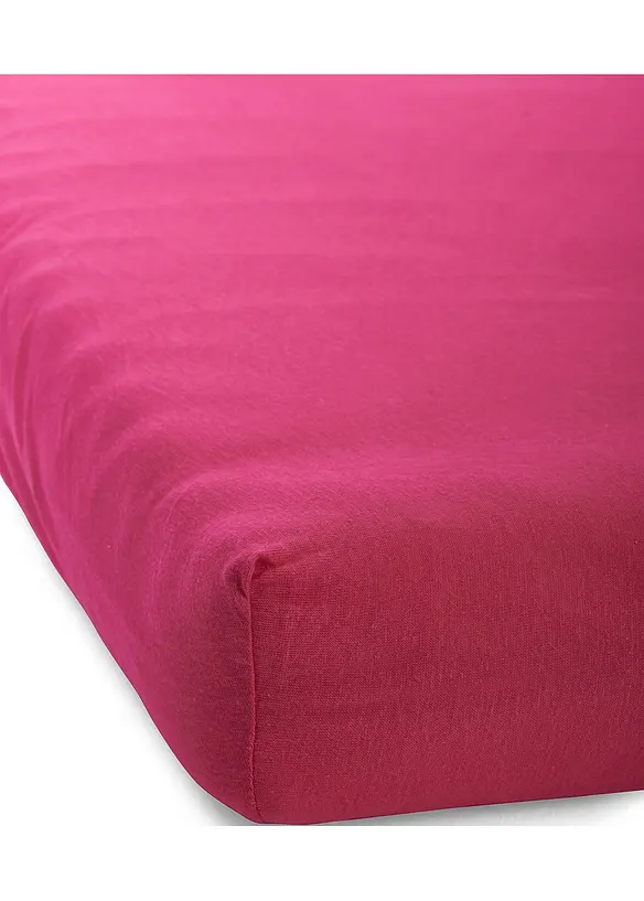 Jersey Spannbettlaken in Trendfarben in pink - bonprix