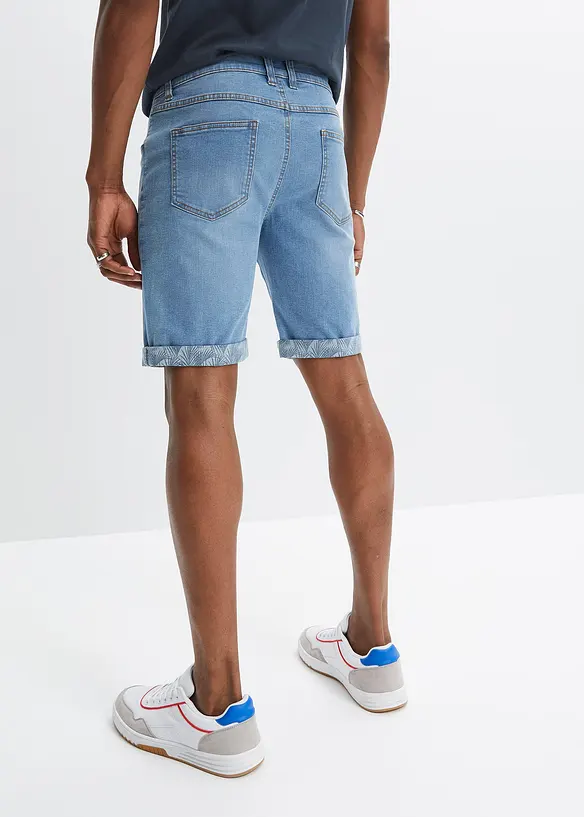 Stretch-Jeans-Bermuda, Regular Fit in blau von hinten - bonprix