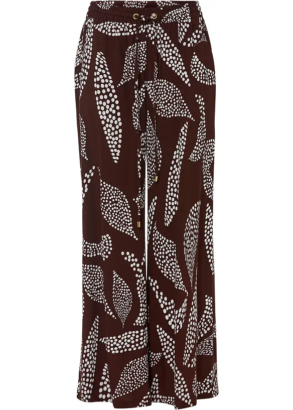 Marlenehose aus fließender Viskose in braun von vorne - bonprix Marlenehose aus fließender Viskose in braun von vorne - bonprix