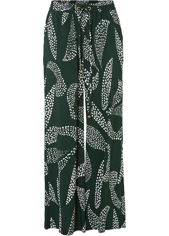 Marlenehose aus fließender Viskose in grün von vorne - bonprix Marlenehose aus fließender Viskose in grün von vorne - bonprix