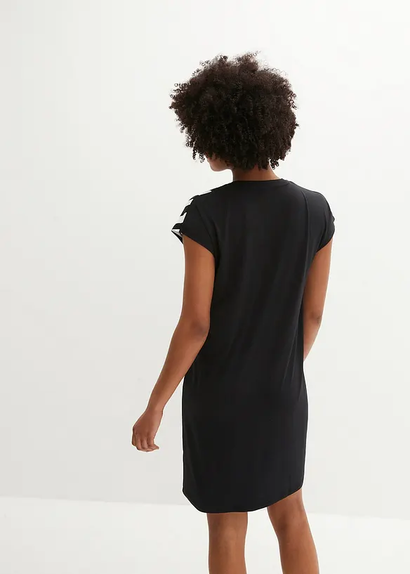 Shirtkleid in schwarz von hinten (Totalaufnahme) - bonprix