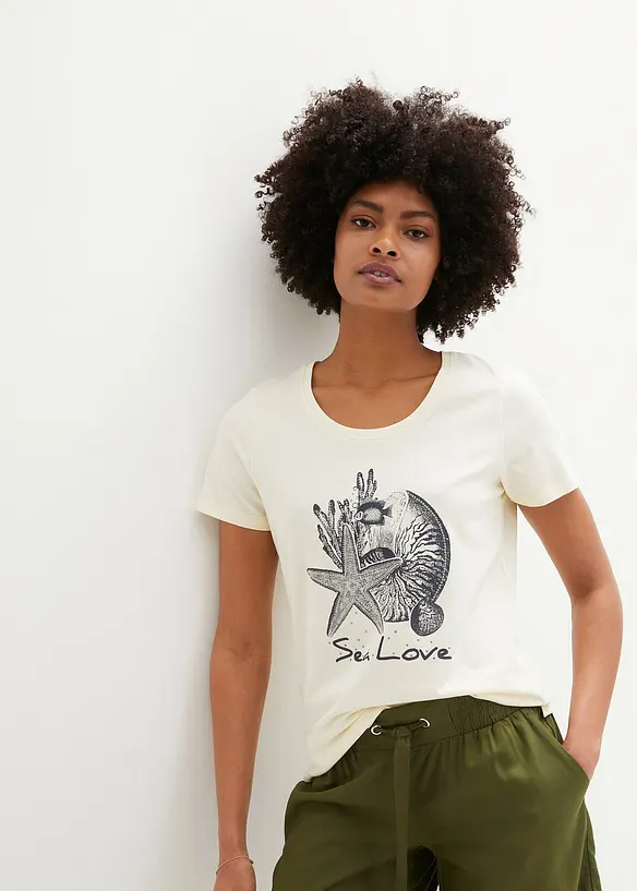 T-Shirt Sea Love in weiß von vorne (im Anschnitt) - bonprix