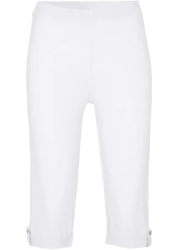 Capri-Leggings aus Bio-Baumwolle in weiß von vorne - bonprix