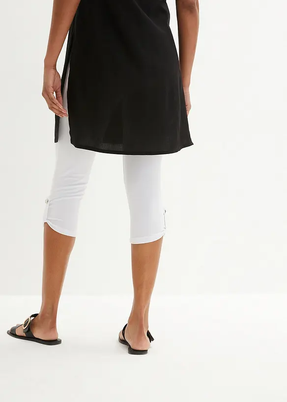 Capri-Leggings aus Bio-Baumwolle in weiß von hinten - bonprix Capri-Leggings aus Bio-Baumwolle in weiß von hinten - bonprix