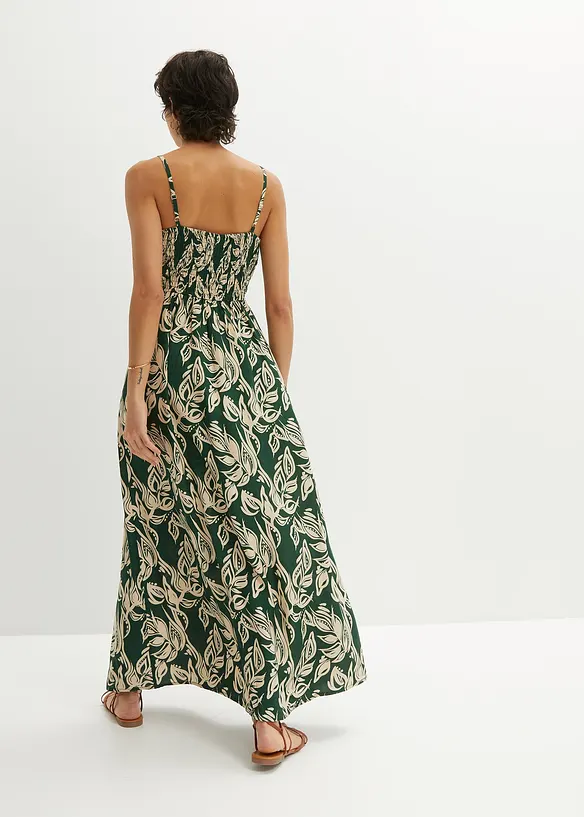 Maxikleid aus fließender Viskose in grün von hinten (Totalaufnahme) - bonprix Maxikleid aus fließender Viskose in grün von hinten (Totalaufnahme) - bonprix