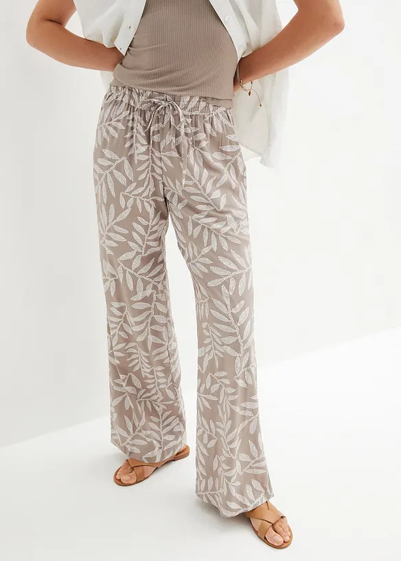 Palazzo-Hose aus fließender Viskose in braun von vorne - bonprix Palazzo-Hose aus fließender Viskose in braun von vorne - bonprix