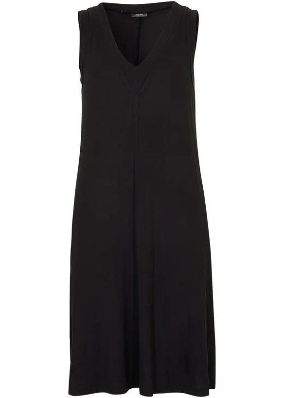 Jerseykleid mit Viskoseanteil in schwarz von vorne - bonprix Jerseykleid mit Viskoseanteil in schwarz von vorne - bonprix