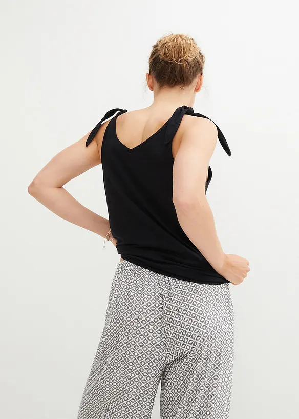 Top aus reiner Bio-Baumwolle in schwarz von hinten (im Anschnitt) - bonprix