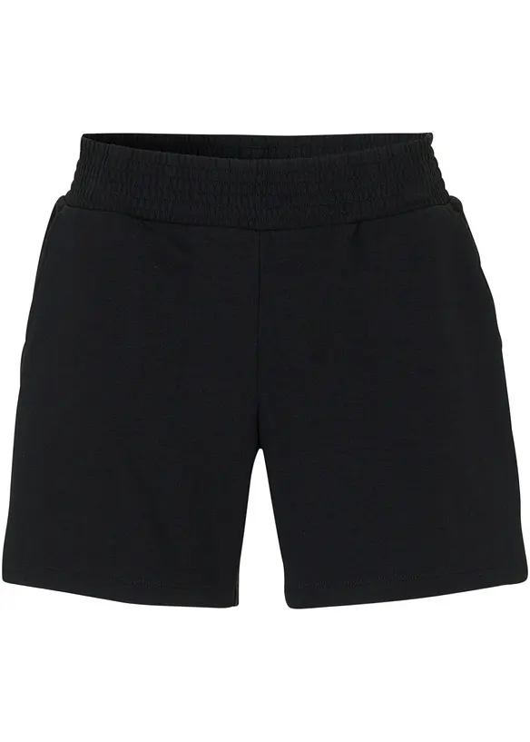 Sweat-Shorts in schwarz von vorne - bonprix