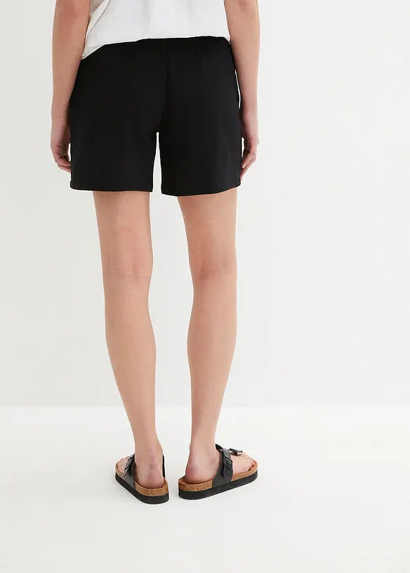 Sweat-Shorts in schwarz von hinten - bonprix