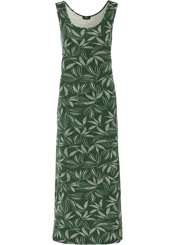 Jersey-Maxikleid aus elastischem Viskose-Mix in grün von vorne - bonprix