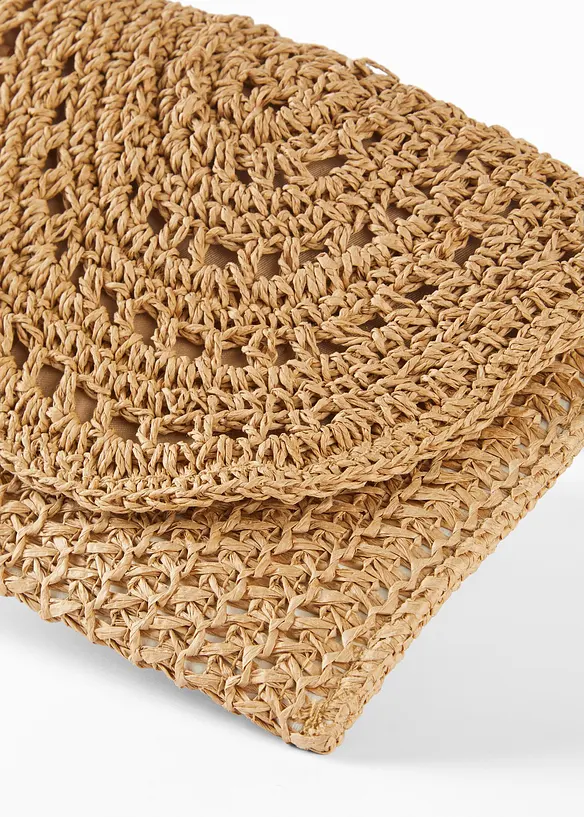 Strohumhängetasche in beige von hinten - bonprix