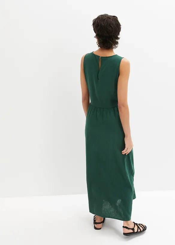 Maxikleid aus luftigem Leinen-Mix in grün von hinten (Totalaufnahme) - bonprix Maxikleid aus luftigem Leinen-Mix in grün von hinten (Totalaufnahme) - bonprix