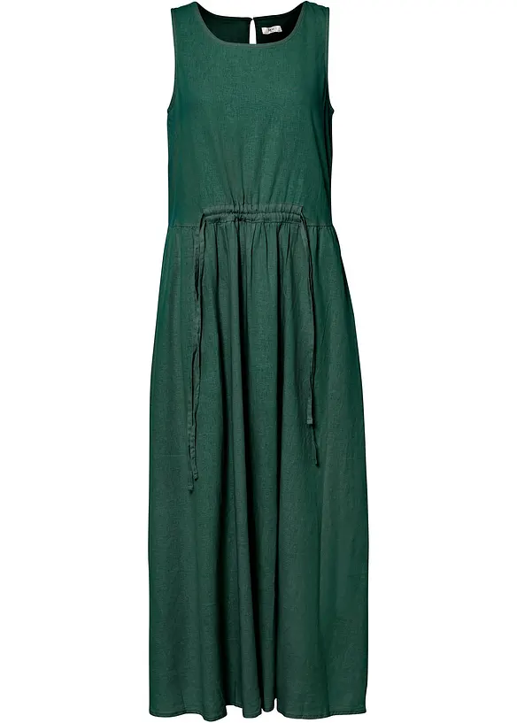 Maxikleid aus luftigem Leinen-Mix in grün von vorne - bonprix Maxikleid aus luftigem Leinen-Mix in grün von vorne - bonprix