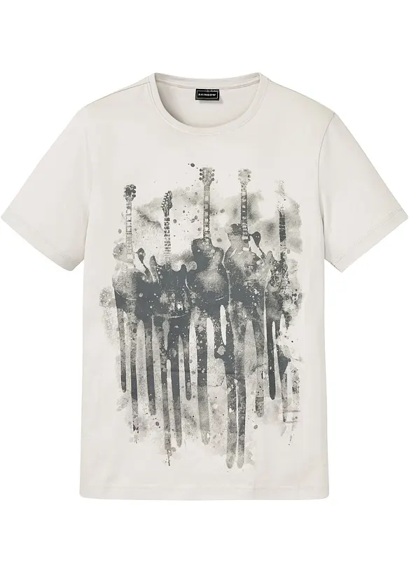 T-Shirt aus reiner Bio-Baumwolle in grau von vorne - bonprix